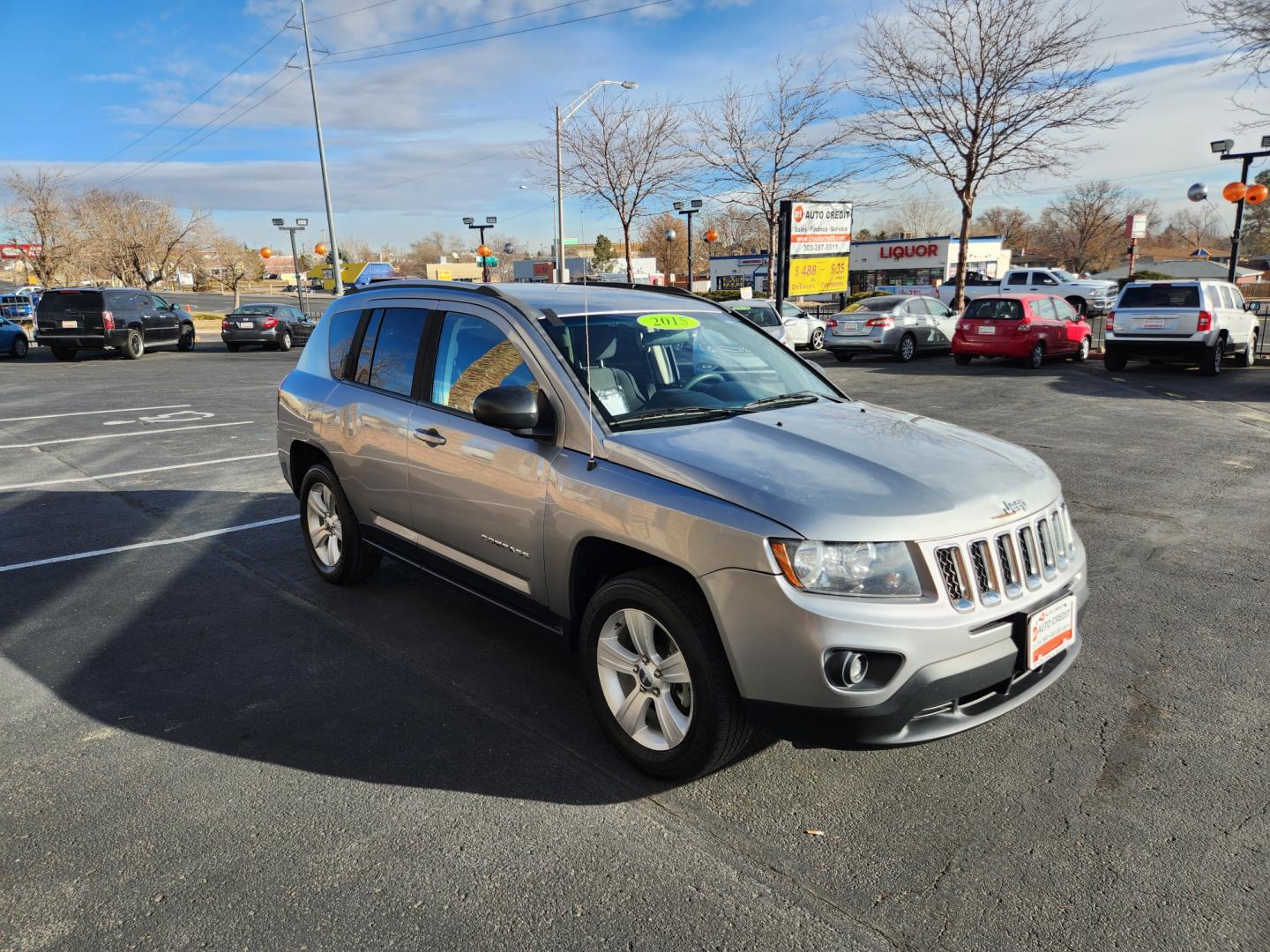 2015 Billet Silver Metallic Clearcoat /Dark Slate Gray Jeep Compass Sport (1C4NJDBB9FD) with an 2.4L I4 DOHC 16V Dual VVT engine, Automatic transmission, located at 8595 Washington St., Thornton, CO, 80229, (303) 287-5511, 39.852348, -104.978447 - 2015 Jeep Compass<br><br>D1 Auto NEVER charges dealer fees! All cars have clean titles and have been inspected for mechanical issues. We have financing for everyone. Good credit, bad credit, first time buyers.<br><br>Please call Lakewood Location 303-274-7692 or Thornton 303-287-5511 to schedule a t - Photo#3